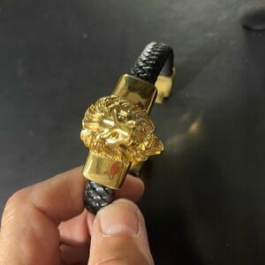 Majestic Gold and Black Lion Bracelet